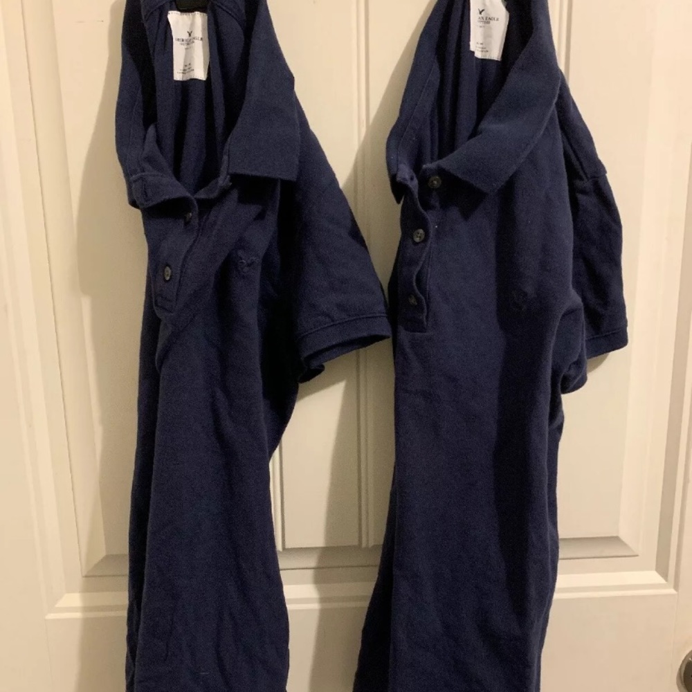 2 American Eagle Uniform Polo Shirt NAVY Women’s M